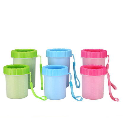 Pink Small Size Quick & Easy-Clean Dog Paw Cleaner Cup - PP+TPR Material, Gentle Pet Grooming Tool