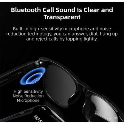 Black Comfortable AI Smart Anti-Blue Light Half-Rimmed Glasses - Lightweight, Stereo Audio, Clear Noise Reduction, All-Day Wear