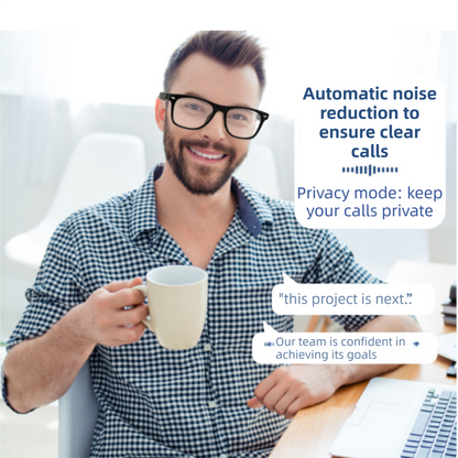 Black Comfortable AI Smart Anti-Blue Light Half-Rimmed Glasses - Lightweight, Stereo Audio, Clear Noise Reduction, All-Day Wear