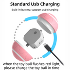 Orange Durable TPU Smart Interactive Electric Pet Toy Ball With Remote - Automatic Normal & Crazy Mode Bouncing Dog & Cat Chew Toy, Remote Activated