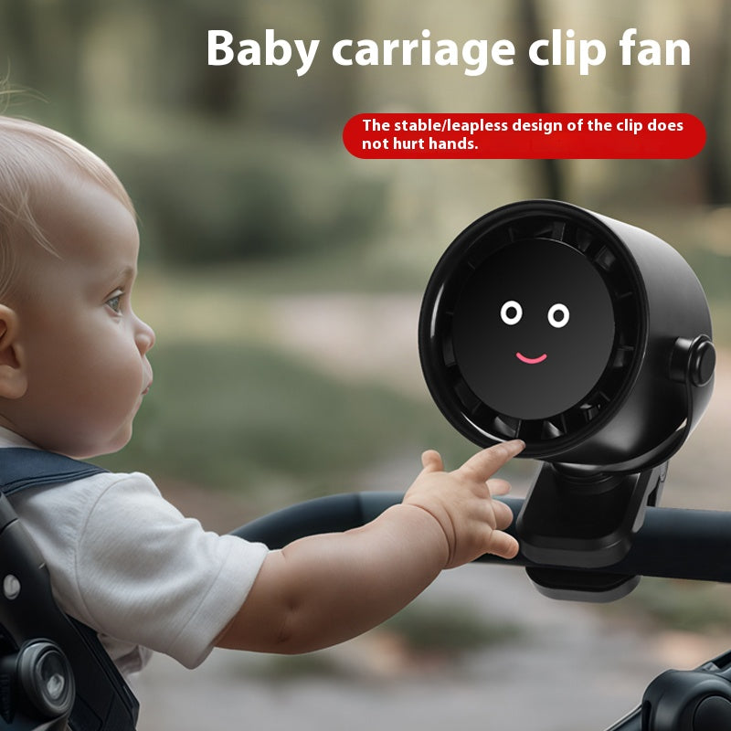 Pink Portable Stroller Fan with LED Display - Bladeless Safety Clip-On Fan for Baby & Desk (4000mAh, 360 degree Rotation)