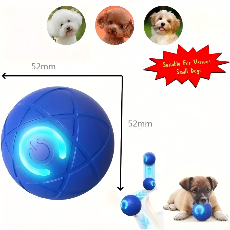 2-PCS Blue Intelligent Gravity Jump Ball - Dynamic Bite-Resistant Pet Toy for Cats & Small to Medium Breeds - USB-C Rechargeable