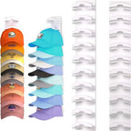 White Hat Organizer for Baseball Caps - Multi-Layer Wall Mounted Cap Rack for Space-Saving Storage