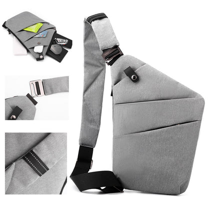 Green Anti-theft Crossbody Sling Bag for Men & Women - Slim, Lightweight Chest Shoulder Pack for Travel & Daily Commute
