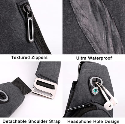 Black on the right shoulder New Men's Reflective Crossbody Sling Bag - Casual Commuter Shoulder Chest Pack for Daily Essentials