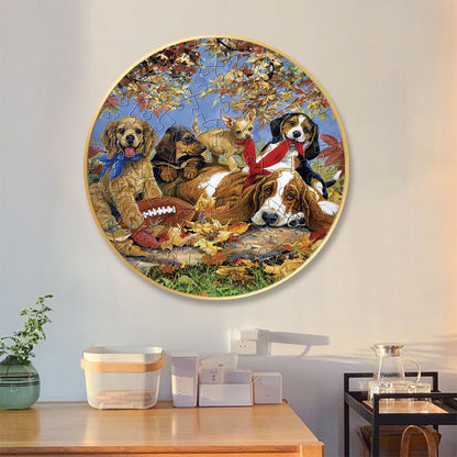 Dog Jigsaw puzzle Round Cardboard 70-Piece Jigsaw Puzzle - Educational Kids Puzzle Toy, Fun & Engaging