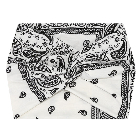 5-PCS Cashew nuts are white Women's Extra Wide Turban Headband - Elastic Yoga & Sports Hair Wrap