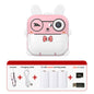 Pink rabbit Kids Instant Print Camera Zero Ink Digital Video Recorder with 32GB Card and 3 Paper Rolls Portable Rechargeable Toy Gift