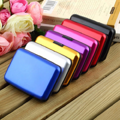 3-Pcs Golden Slim Aluminium Credit Card Holder RFID Blocking Wallet Hard Shell Case Business Card Organiser Lightweight Pocket Size for Everyday Use