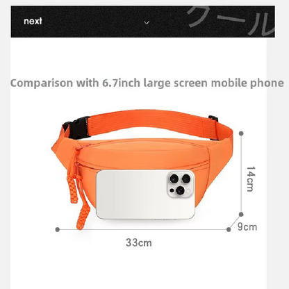 Black Women's Fashion Crossbody Sling Bag Large Capacity Casual Shoulder Bag Waterproof Nylon Waist Pack for Travel Sports