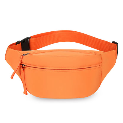 Orange Women's Fashion Crossbody Sling Bag Large Capacity Casual Shoulder Bag Waterproof Nylon Waist Pack for Travel Sports(Style One)