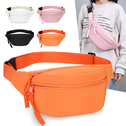 Beige Women's Fashion Crossbody Sling Bag Large Capacity Casual Shoulder Bag Waterproof Nylon Waist Pack for Travel Sports(Style One)