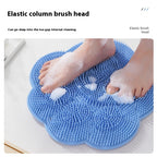 2-PCS Grey cat PAWS Non-Slip TPE Shower Mat with Foot Scrubber and Suction Cups Large Massage Bath Mat for Bathroom 30cm x 30cm