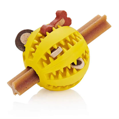 Yellow TPR Dog Chew Ball Set – 3-Piece Size Combination (Small, Medium, Large) with Food Hiding Design for Teeth Cleaning and Mental Stimulation in Australia