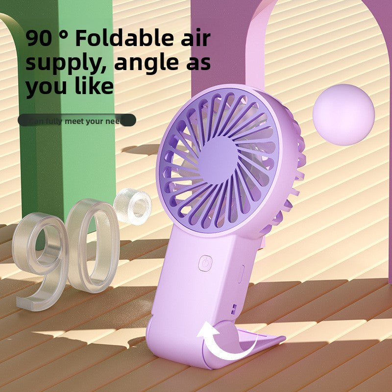 Purple 2 Pack Mini Portable Handheld Fan Foldable Desktop Personal Fan USB Rechargeable Pocket Fan with 3 Speeds for Travel Office and Outdoor