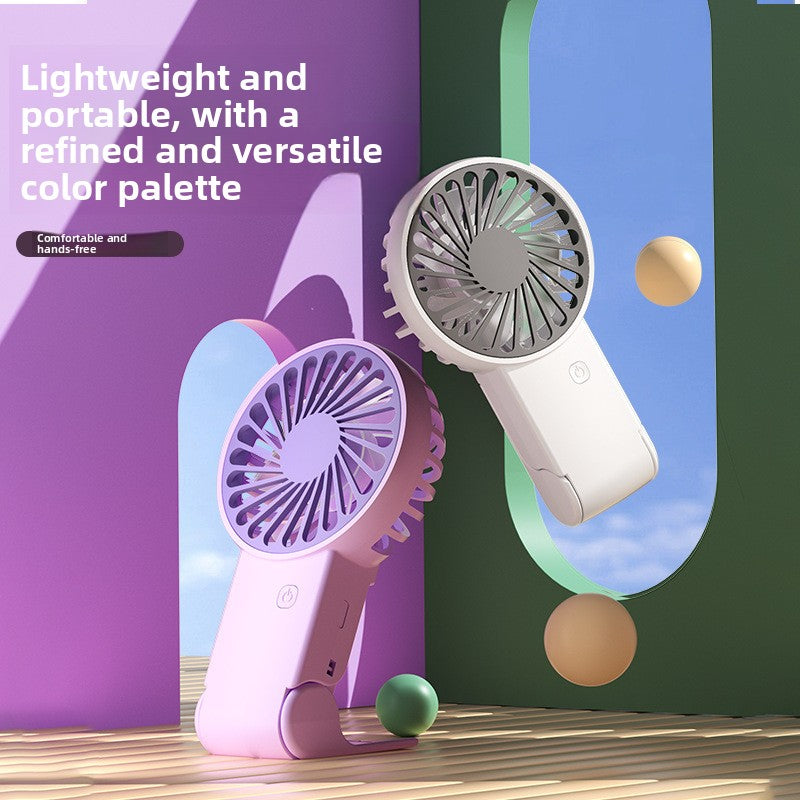 Purple 2 Pack Mini Portable Handheld Fan Foldable Desktop Personal Fan USB Rechargeable Pocket Fan with 3 Speeds for Travel Office and Outdoor