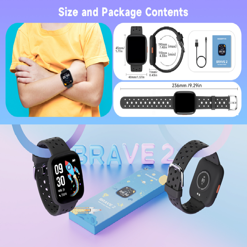 Pink Kids Smart Watch Fitness Tracker with Pedometer Heart Rate Monitor and 14 Sport Modes IP68 Waterproof Watch for Boys and Girls