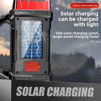 Gold Solar Powered LED Camping Lantern and Flashlight Rechargeable Portable Searchlight with Side Light and USB Power Bank for Outdoor Emergency