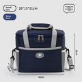 Insulated Lunch Bag Thermal Cooler Tote with Adjustable Shoulder Strap Waterproof Lining for Work School & Picnics Navy Blue Small