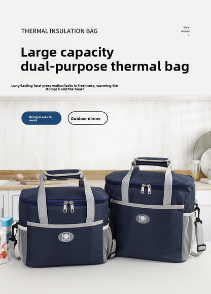Insulated Lunch Bag Thermal Cooler Tote with Adjustable Shoulder Strap Waterproof Lining for Work School & Picnics Black Small