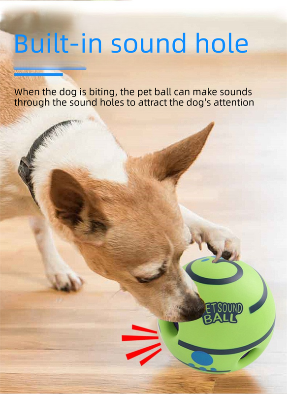 2 Pack Interactive Dog Giggle Ball Set 11cm - Green Wobble Sound Toy & White Glow in the Dark Luminous Ball - No Batteries Required for Small to Medium Dogs