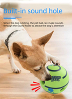 2 Pack Interactive Dog Giggle Ball Set 11cm - Green Wobble Sound Toy & White Glow in the Dark Luminous Ball - No Batteries Required for Small to Medium Dogs