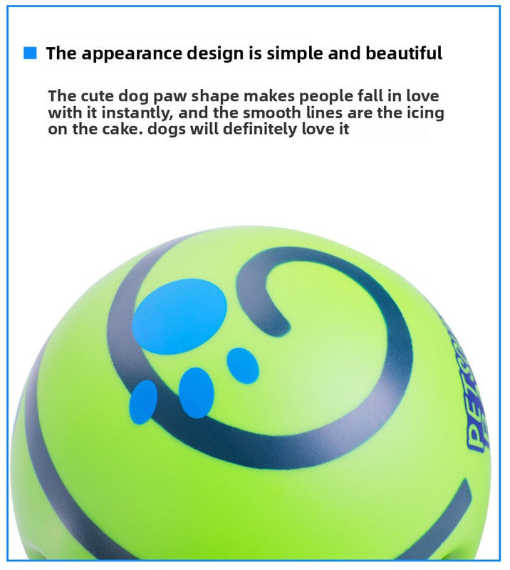 2 Pack Interactive Dog Giggle Ball Set 11cm - Green Wobble Sound Toy & White Glow in the Dark Luminous Ball - No Batteries Required for Small to Medium Dogs