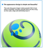 2 Pack Interactive Dog Giggle Ball Set 11cm - Green Wobble Sound Toy & White Glow in the Dark Luminous Ball - No Batteries Required for Small to Medium Dogs