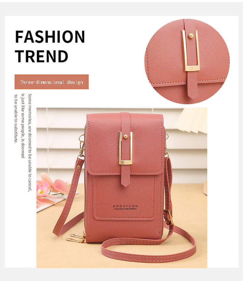 Women's Crossbody Phone Bag with Clear Touch Screen Window PU Leather Wallet Purse Multi-Pocket Shoulder Handbag Adjustable Strap Card Holder Blue
