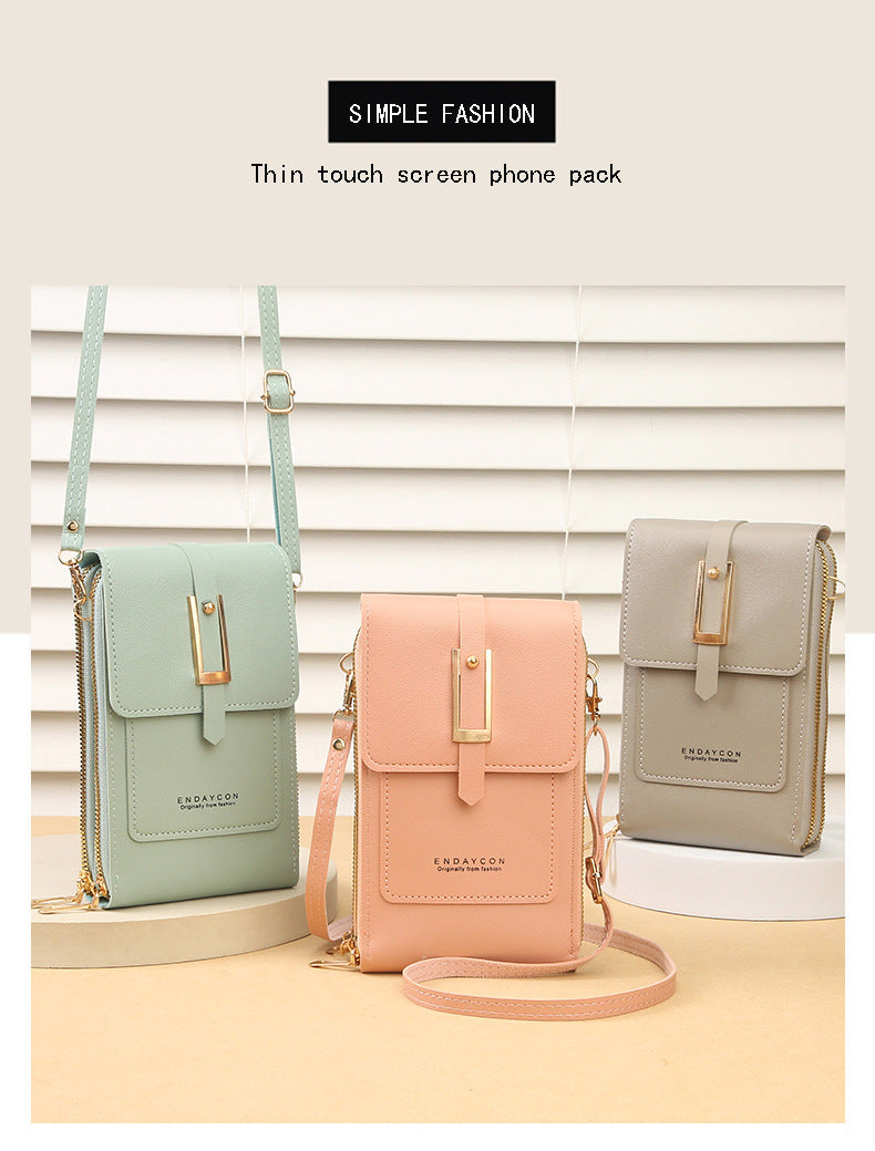 Women's Crossbody Phone Bag with Clear Touch Screen Window PU Leather Wallet Purse Multi-Pocket Shoulder Handbag Adjustable Strap Card Holder Black
