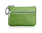 Small Coin Purse Key Ring Wallet Mini Change Pouch Dual Zipper Pocket PU Leather Portable Storage Bag Green