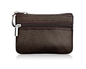 Small Coin Purse Key Ring Wallet Mini Change Pouch Dual Zipper Pocket PU Leather Portable Storage Bag Coffee