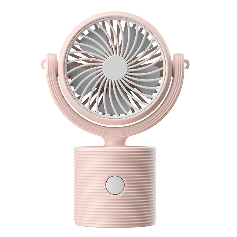 Portable Turbo Fan 3-in-1 Mini Handheld Desk Fan Rechargeable Personal Cooling Device with Neck Lanyard 180 Degree Adjustable Head Quiet Wind Pink