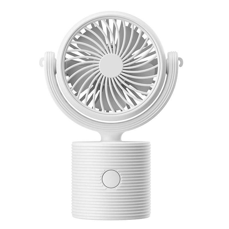 Portable Turbo Fan 3-in-1 Mini Handheld Desk Fan Rechargeable Personal Cooling Device with Neck Lanyard 180 Degree Adjustable Head Quiet Wind White
