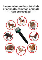 Solar-Powered Sonic Snake and Rodent Repeller Ground Stake - Outdoor Waterproof Ground Vibration Pest Deterrent Device - Ultrasonic Control for Moles, Voles, and House Mice - Garden Lawn Protection - Green Octagon Top Model