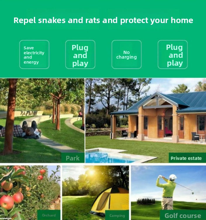 3PCS Solar Sonic Snake & Rodent Repeller Stakes - Mixed Set (Square, Round & Octagonal) - Outdoor Waterproof Ground Vibration Pest Control for Garden & Lawn - Green