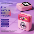 Kids Instant Print Camera with 32GB SD Card & 3 Paper Rolls - Retro Thermal Digital Camera & Video Recorder - 1080P Dual Lens Selfie Toy Gift - Pink