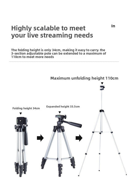 3120 Black Camera & Phone Tripod Stand - 110cm Lightweight Aluminium Portable Travel Mount with 3-Way Head & Universal Smartphone Holder - Adjustable Vlogging Gear - Black
