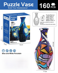 160 PCS Pop Art 3D Puzzle Vase - DIY Interlocking Flower Vase Kit, Home Decorative and Toy Gift for Mom