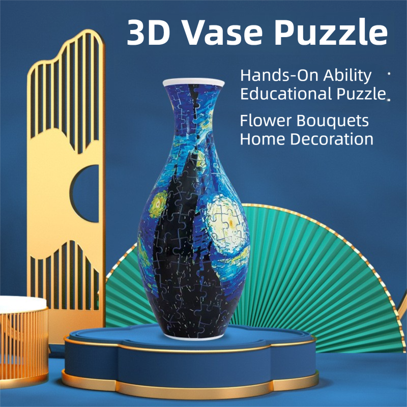 160 PCS Pop Art 3D Puzzle Vase - DIY Interlocking Flower Vase Kit, Home Decorative and Toy Gift for Mom