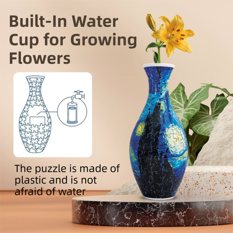 160 PCS Autumn 3D Puzzle Vase - DIY Interlocking Flower Vase Kit, Home Decorative and Toy Gift for Mom