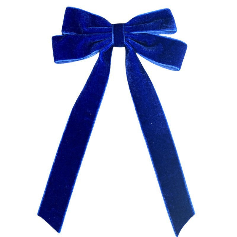 Luxury Velvet Bow Hair Clip Set (10 Pcs) - Simple Fashion Accessory for Princess Outfits and Party Decoration