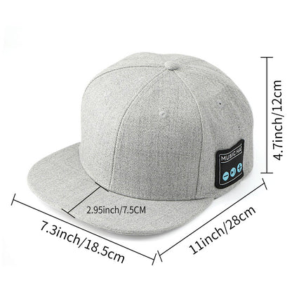 Black Bluetooth 5.4 Music Adjustable Sun Hat - Wireless Audio Speaker Cotton Cap for Sports, Golf, and Outdoor Activities
