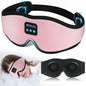 Pink 3D Wireless Bluetooth Sleep Mask with Integrated Stereo Headphones - 100% Blackout Memory Foam Eye Mask, Ultra-Long Battery Life & Washable Design