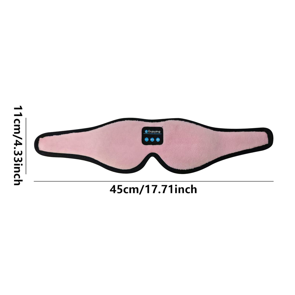 Pink 3D Wireless Bluetooth Sleep Mask with Integrated Stereo Headphones - 100% Blackout Memory Foam Eye Mask, Ultra-Long Battery Life & Washable Design