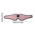 Pink 3D Wireless Bluetooth Sleep Mask with Integrated Stereo Headphones - 100% Blackout Memory Foam Eye Mask, Ultra-Long Battery Life & Washable Design