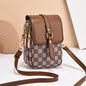 khaki Women's Mini Crossbody Phone Bag Compact PU Leather with Multiple Pockets and Headphone Port for Daily Travel Stylish Hands-Free Storage for Local Fashion
