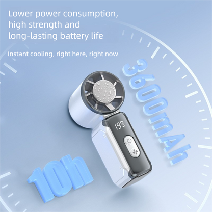 Grey Portable Mini Handheld Fan with 199-Speed Settings and Brushless Motor for Outdoor Use High Performance Cooling Solution Local Standard Fit