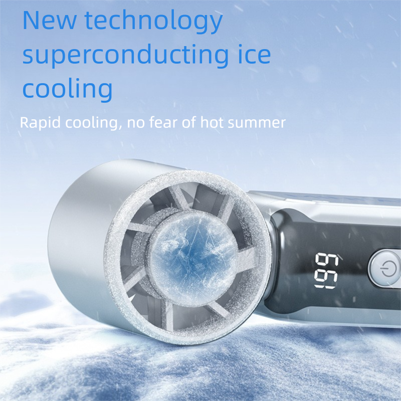 Black Portable Mini Handheld Fan with 199-Speed Settings and Brushless Motor for Outdoor Use High Performance Cooling Solution Local Standard Fit