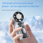 Black Portable Mini Handheld Fan with 199-Speed Settings and Brushless Motor for Outdoor Use High Performance Cooling Solution Local Standard Fit
